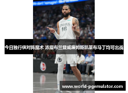 今日独行侠对阵魔术 浓眉布兰登威廉姆斯凯莱布马丁均可出战
