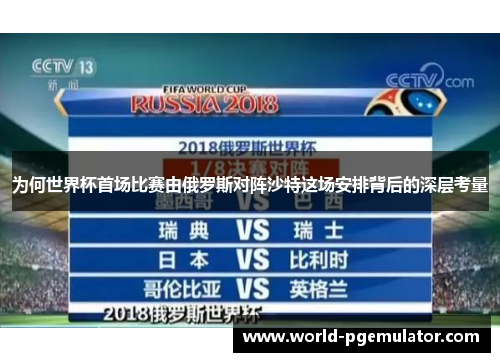 为何世界杯首场比赛由俄罗斯对阵沙特这场安排背后的深层考量